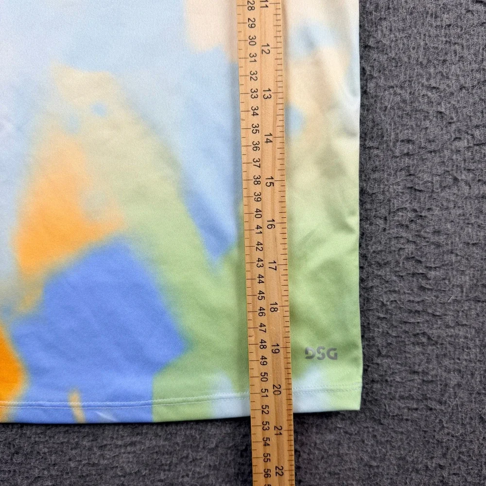 DSG Kids Performance T-Shirt Small 8-9 Blue Green Orange‎ Abstract Tie Dye Print